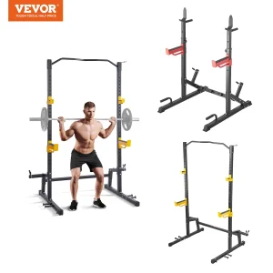 VEVOR Squat Stand Power Rack,Multi-Functional Power Rack,Adjustable Barbell Rack,Exercise Squat Stand for Home Gym Equipment