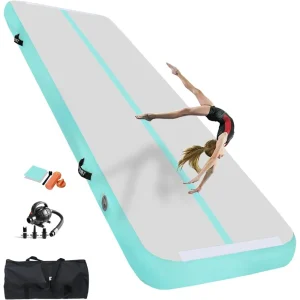 Gymnastics Air Mat Tumble Track Tumbling Mat Inflatable Floor Mats with Air Pump for Home Use Tumble Gym Training Cheerleading