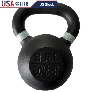 35Lb Kettlebell Weight Full Body Exercise Strength Training Cast Iron Durable Handle Gym Home Workout Fitness Equipment