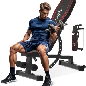 Weight Bench,Adjustable Workout Bench for Home Gym with 1200 LBS,Adjustable Back and Seat Exercise Incline for Full-Body Strengt
